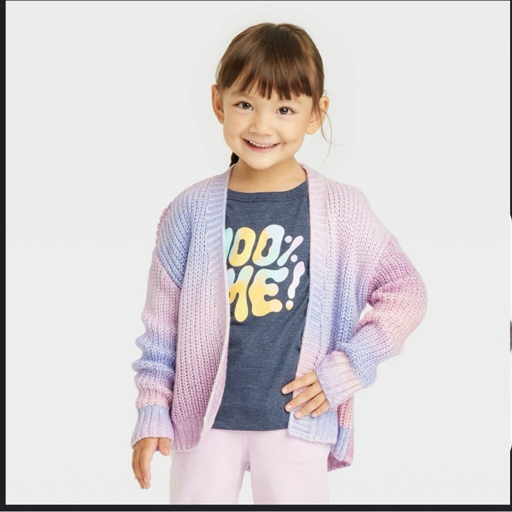 Cat & Jack Kids Gradient Cardigan - Pink and Blue XS